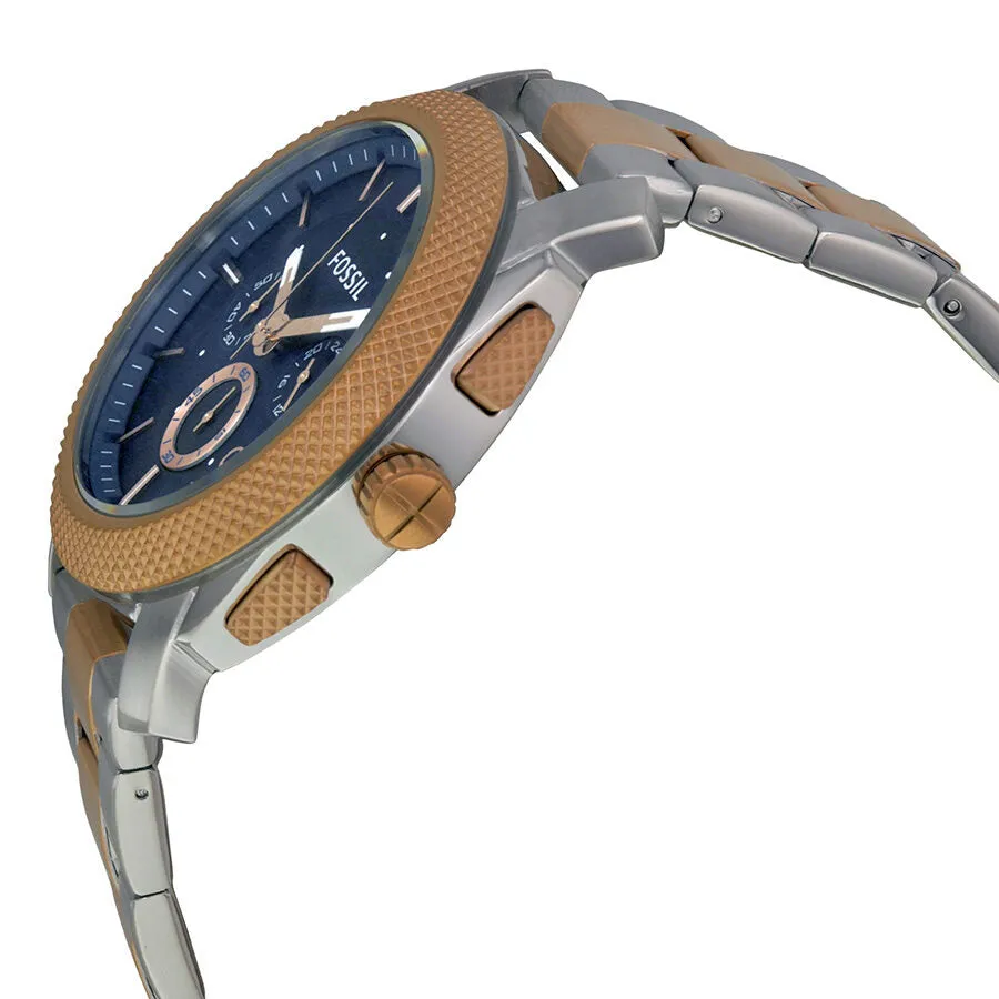 Fosssil Machine Chronograph Blue Dial Two-tone Men's Watch FS5037