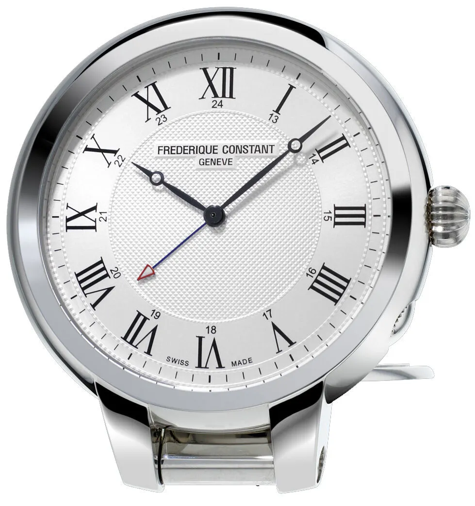 Frederique Constant Silver Dial Travel Alarm Clock FC-209MC5TC6