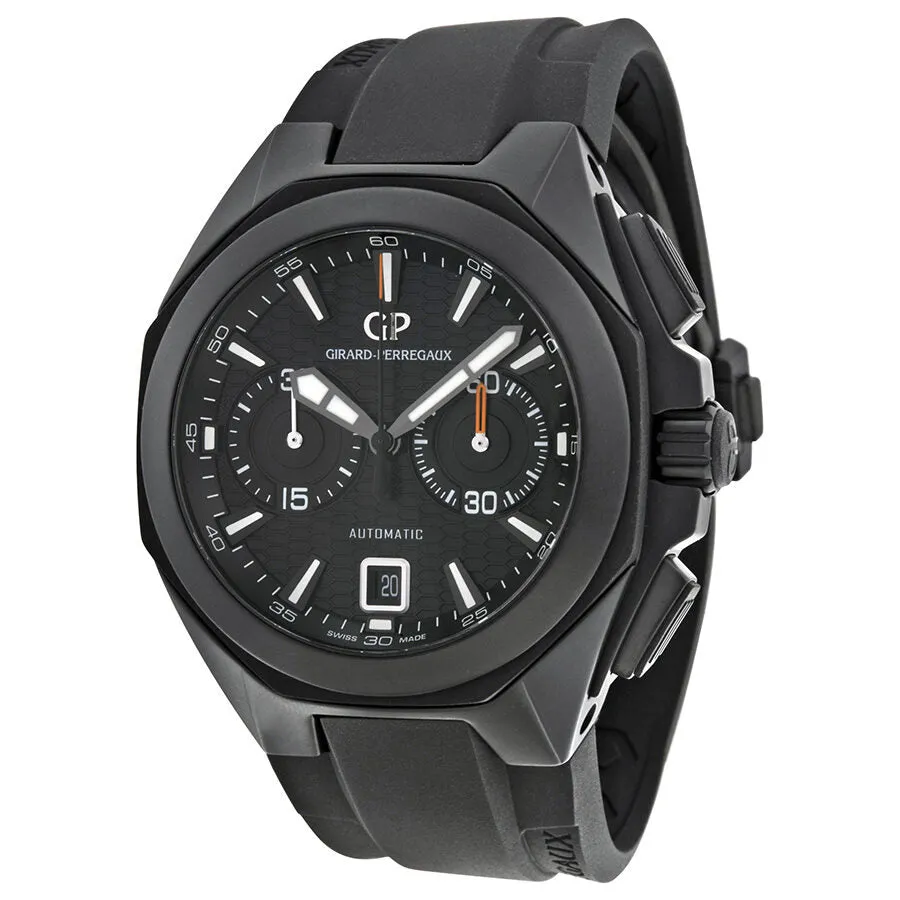 Girard Perregaux Chrono Hawk Automatic Black Dial Black Rubber Men's Watch 49970-32-631-FK6A