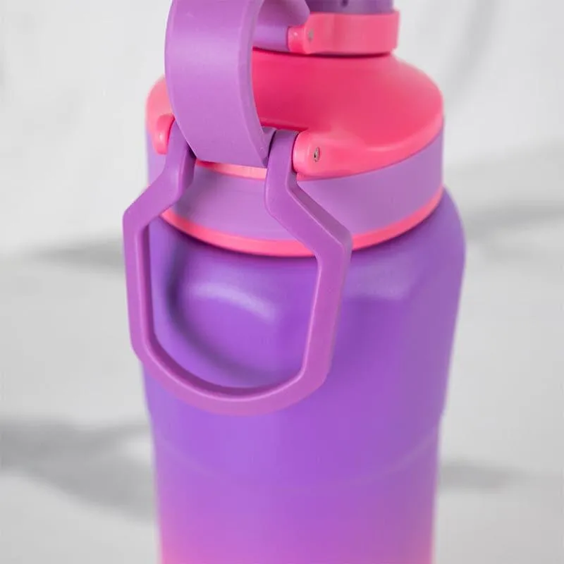 Gleam Craft 800 ML Hot & Cold Thermos Water Bottle (Pink & Green) - Set Of Two