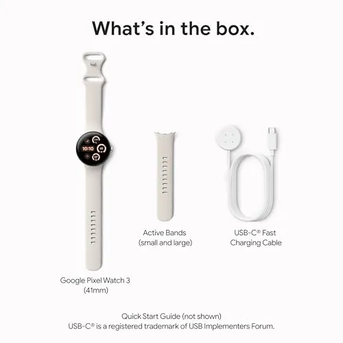 Google Pixel Watch 3 (41mm) Latest Model - Android Smartwatch, Heart Rate Tracking, Fitbit Advanced Running, Fitness Insights, 24-Hour Battery - Matte Black Aluminum Case - Obsidian Band - Wi-Fi