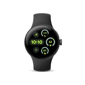 Google Pixel Watch 3 (41mm) Latest Model - Android Smartwatch, Heart Rate Tracking, Fitbit Advanced Running, Fitness Insights, 24-Hour Battery - Matte Black Aluminum Case - Obsidian Band - Wi-Fi