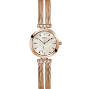Guess Array Rose Gold Tone Mesh Bracelet Strap Ladies Watch GW0471L3