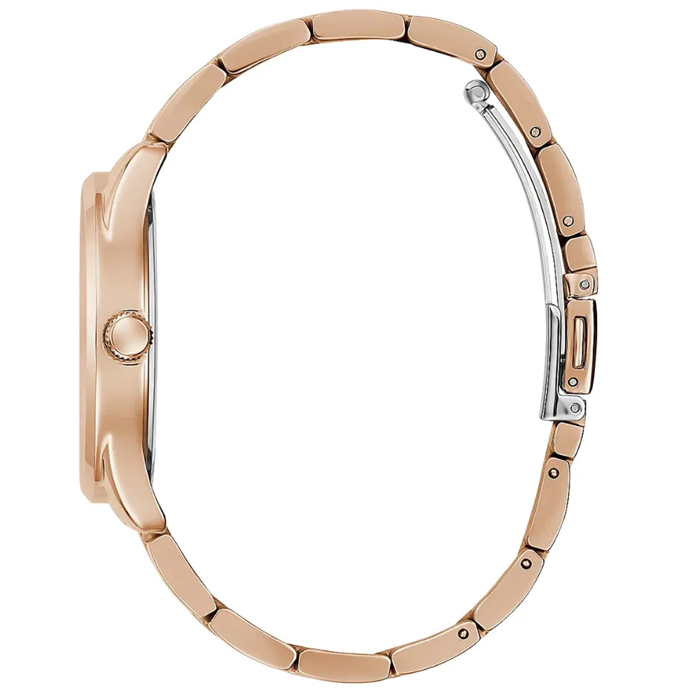 Guess Emblem Rose Gold Tone Stainless Steel Strap Ladies Watch GW0485L2