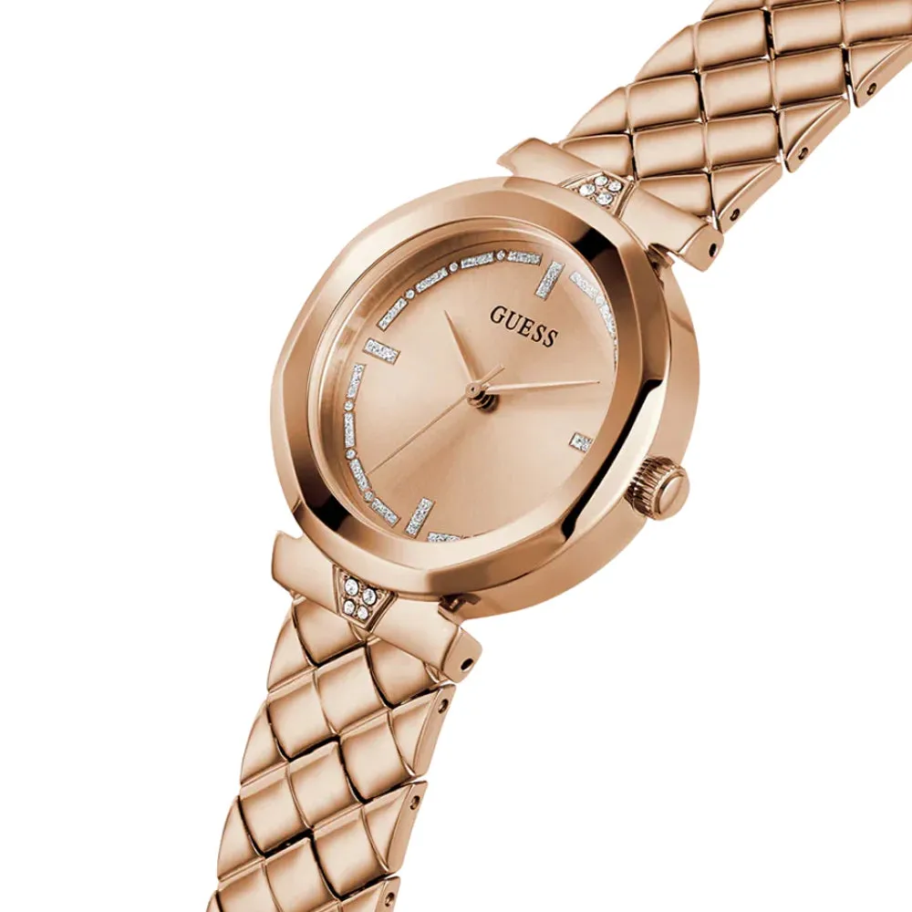 Guess Rumour Rose Gold Tone Stainless Steel Strap Ladies Watch GW0613L3