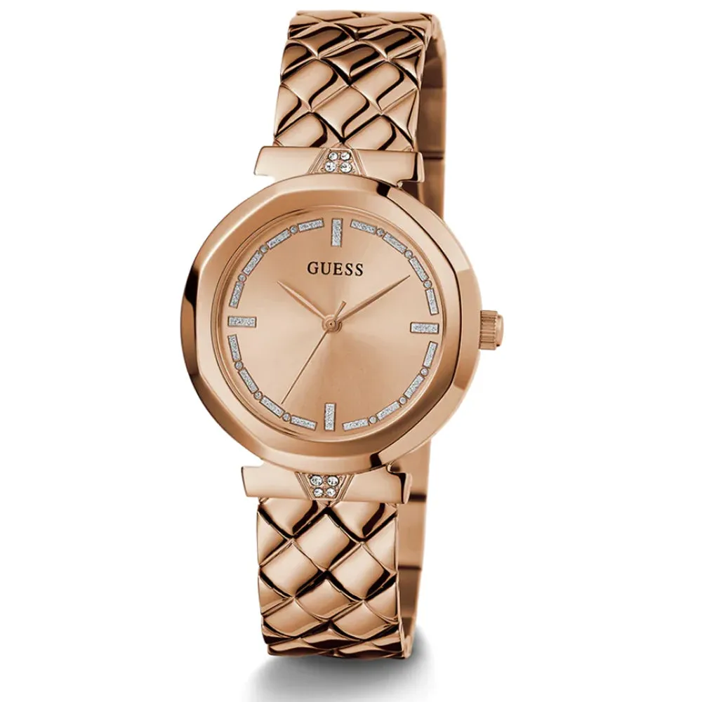 Guess Rumour Rose Gold Tone Stainless Steel Strap Ladies Watch GW0613L3