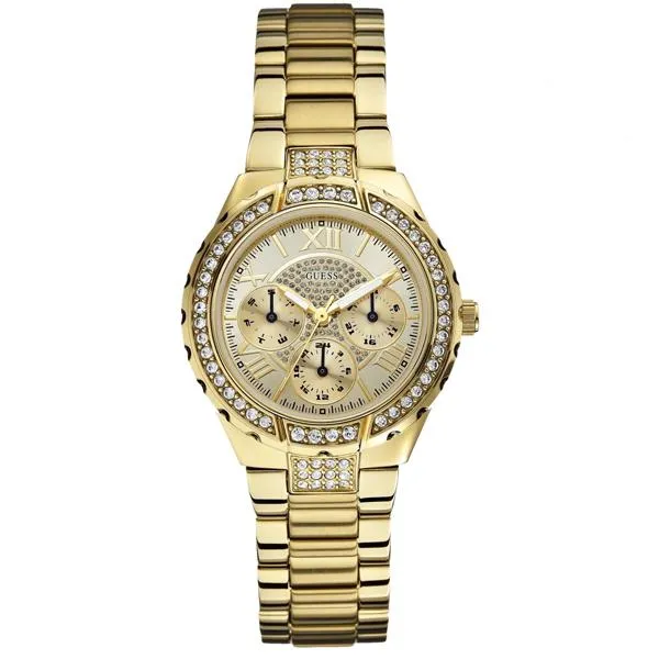 Guess Sparkling Hi-Energy Gold-Tone Women's Watch W0111L2