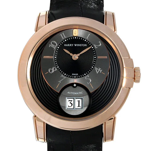 Harry Winston Midnight Black Dial Automatic 18K Gold Men's Watch MABD42RL