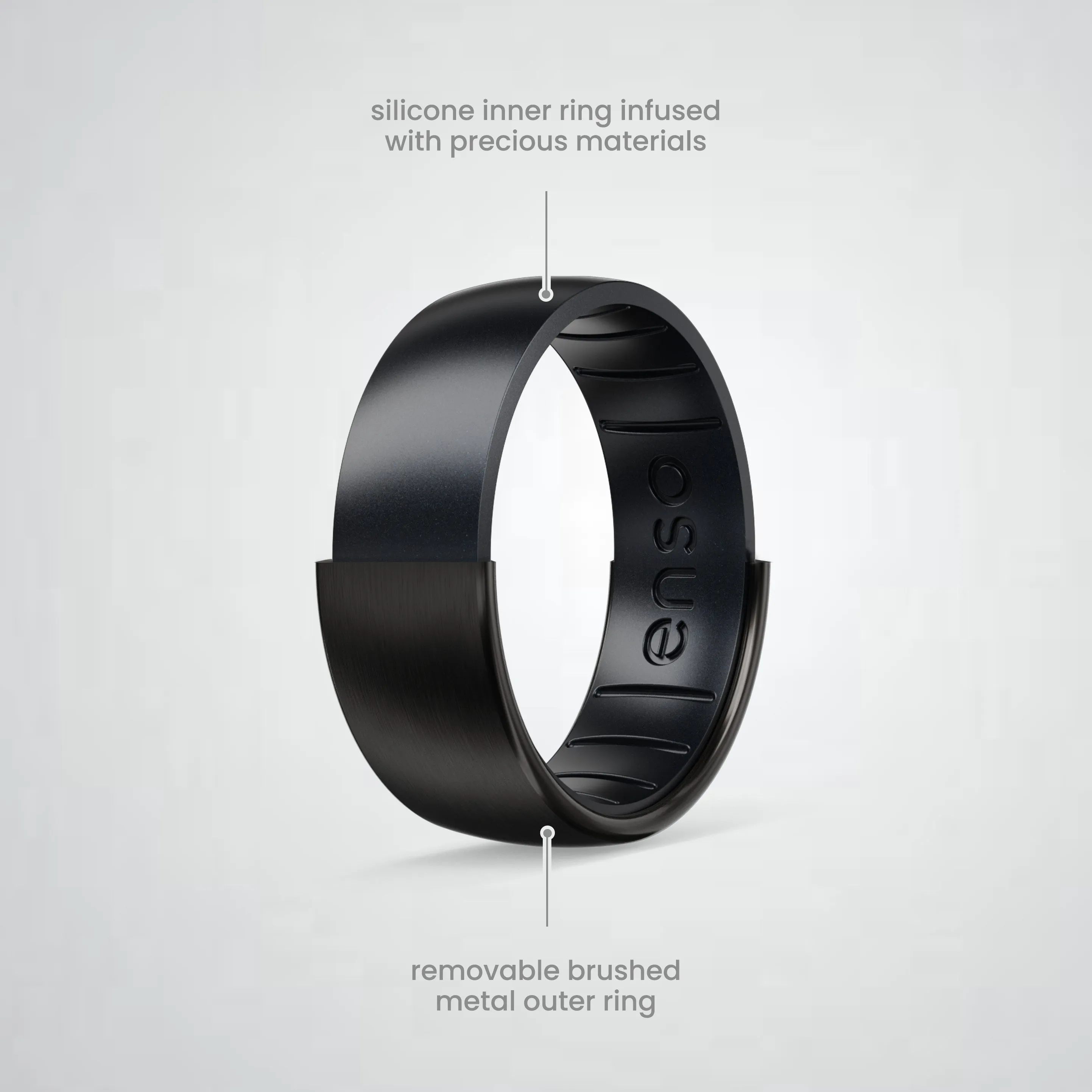 Hybrid Silicone Ring Inner - Black Pearl