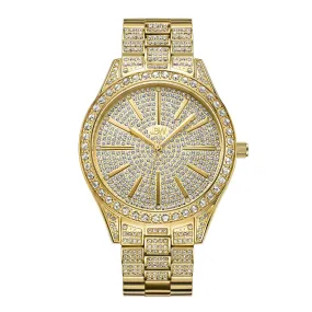 JBW Cristal Quartz Crystal Gold Crystal Pave Dial Ladies Watch J6346A