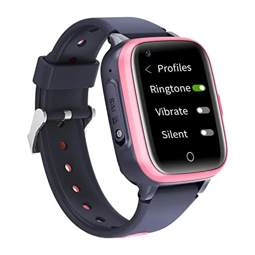 Kinder Smartwatch mit GPS und Telefon Uhr 4G WiFi Videoanruf SOS Kamera Wasserdicht Nachricht Wecker Stoppuhr Klassenmodus Musik Player Vibrationsbenachrichtigung Geschenk für Jungen und Mädchen, Rosa