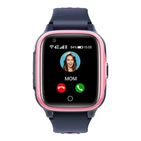 Kinder Smartwatch mit GPS und Telefon Uhr 4G WiFi Videoanruf SOS Kamera Wasserdicht Nachricht Wecker Stoppuhr Klassenmodus Musik Player Vibrationsbenachrichtigung Geschenk für Jungen und Mädchen, Rosa
