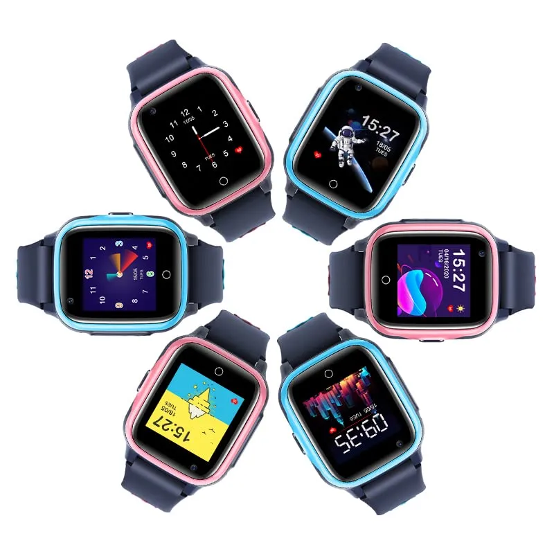 Kinder Smartwatch mit GPS und Telefon Uhr 4G WiFi Videoanruf SOS Kamera Wasserdicht Nachricht Wecker Stoppuhr Klassenmodus Musik Player Vibrationsbenachrichtigung Geschenk für Jungen und Mädchen, Rosa