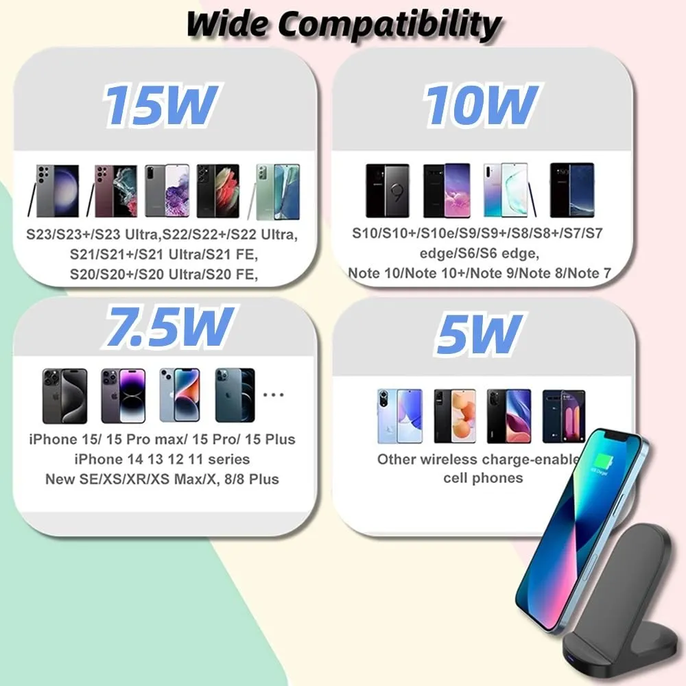 KLOKOL 15W Fast Wireless Charger for iPhone & Galaxy