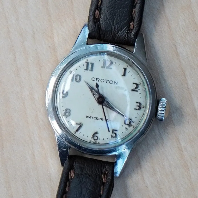 Ladies CROTON Watch 17 Jewels Cal. FEF 400 Waterproof Vintage Wristwatch