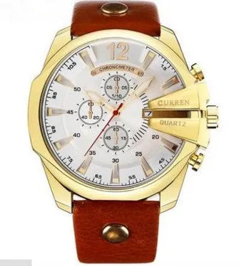 Large Dial Decorated Three-eye Men's Watch