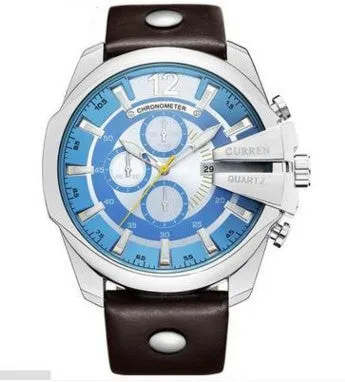 Large Dial Decorated Three-eye Men's Watch
