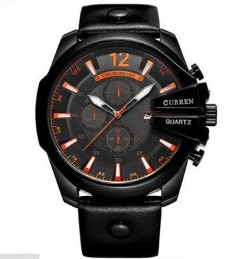 Large Dial Decorated Three-eye Men's Watch