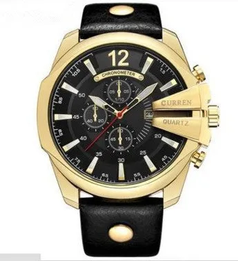 Large Dial Decorated Three-eye Men's Watch
