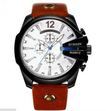 Large Dial Decorated Three-eye Men's Watch