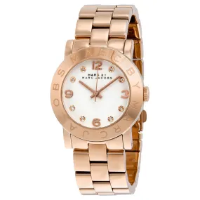 Marc By Marc Jacobs White Dial Rose Gold-Tone Ladies Watch MBM3077