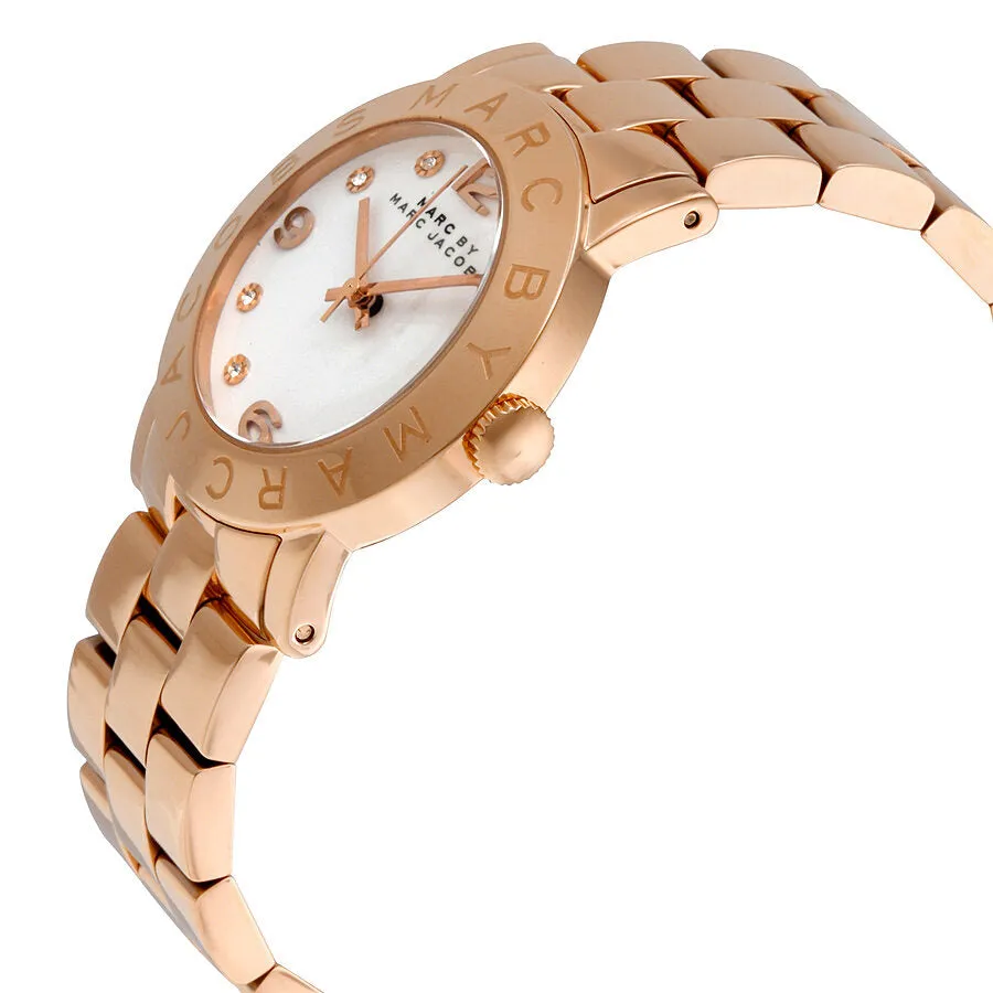 Marc By Marc Jacobs White Dial Rose Gold-Tone Ladies Watch MBM3077
