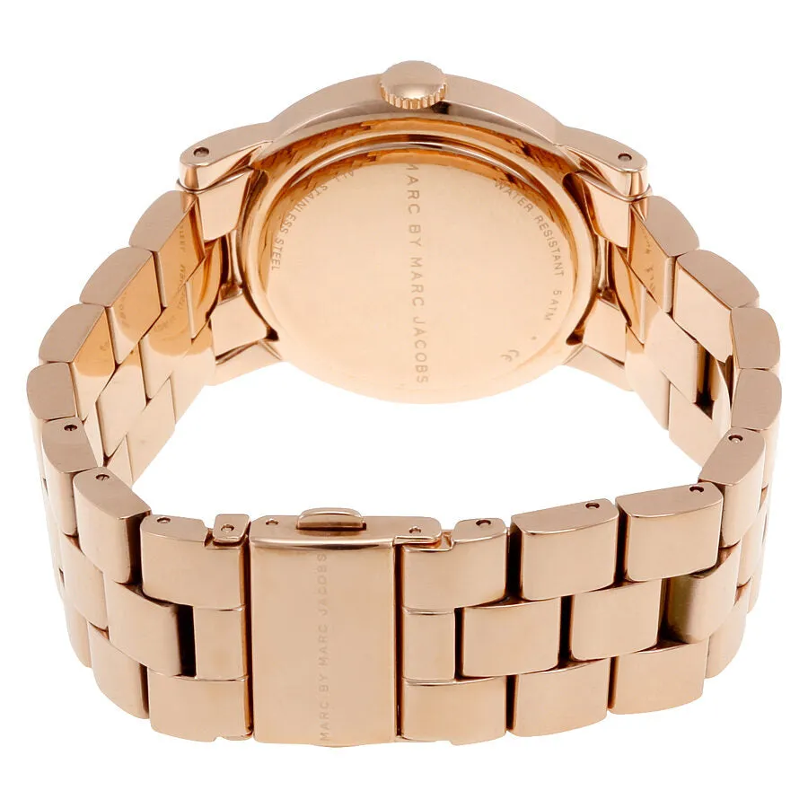 Marc By Marc Jacobs White Dial Rose Gold-Tone Ladies Watch MBM3077