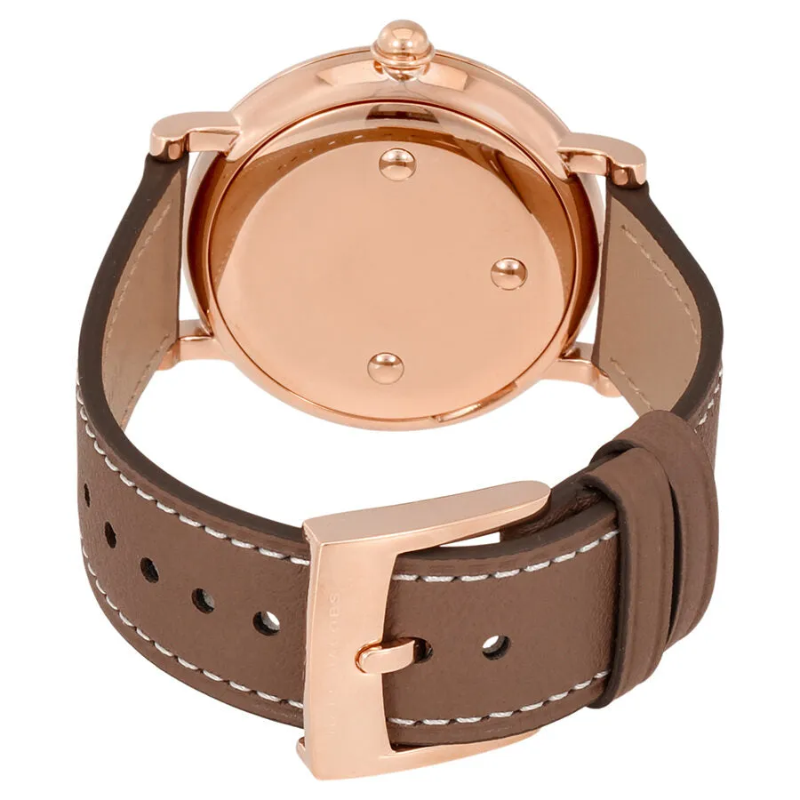 Marc Jacobs Roxy Silver Dial Ladies Cement Leather Watch MJ1533