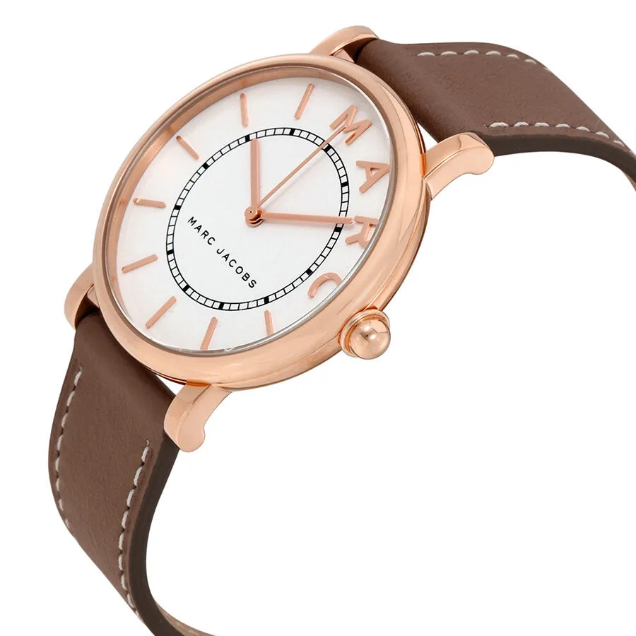 Marc Jacobs Roxy Silver Dial Ladies Cement Leather Watch MJ1533