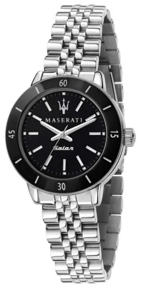 Maserati Successo Black Dial Stainless Steel Solar R8853145506 Womens Watch