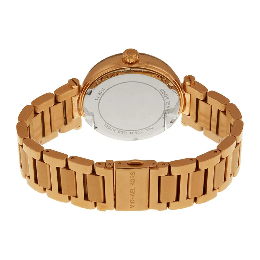 Michael Kors Skylar Red Dial Rose Gold Steel Ladies Watch MK6086