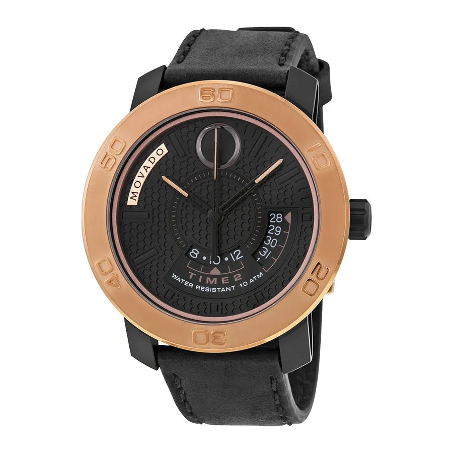 Movado Bold Black Honeycomb-Textured Dial Men's Watch 3600360