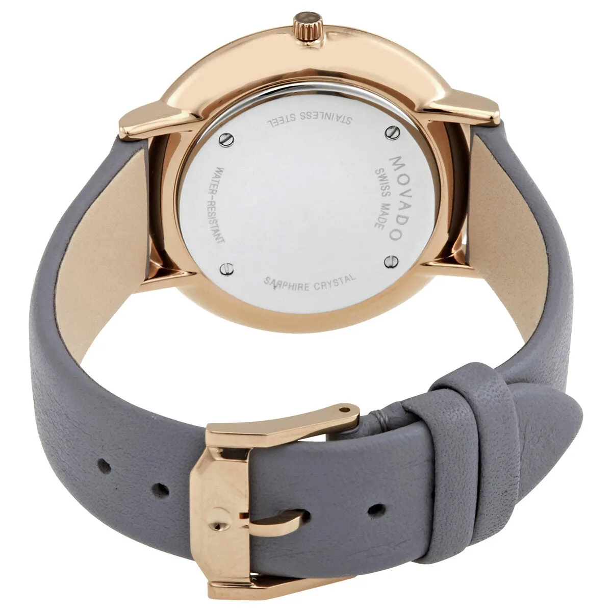 Movado Ultra Slim Quartz Grey Dial Ladies Watch 0607337