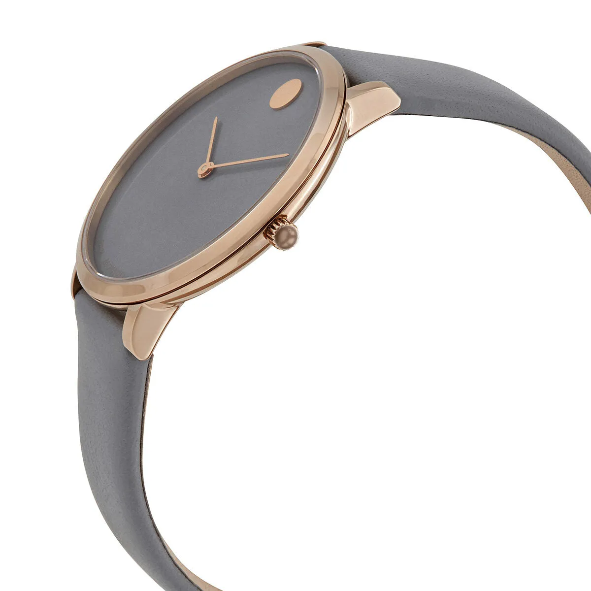 Movado Ultra Slim Quartz Grey Dial Ladies Watch 0607337