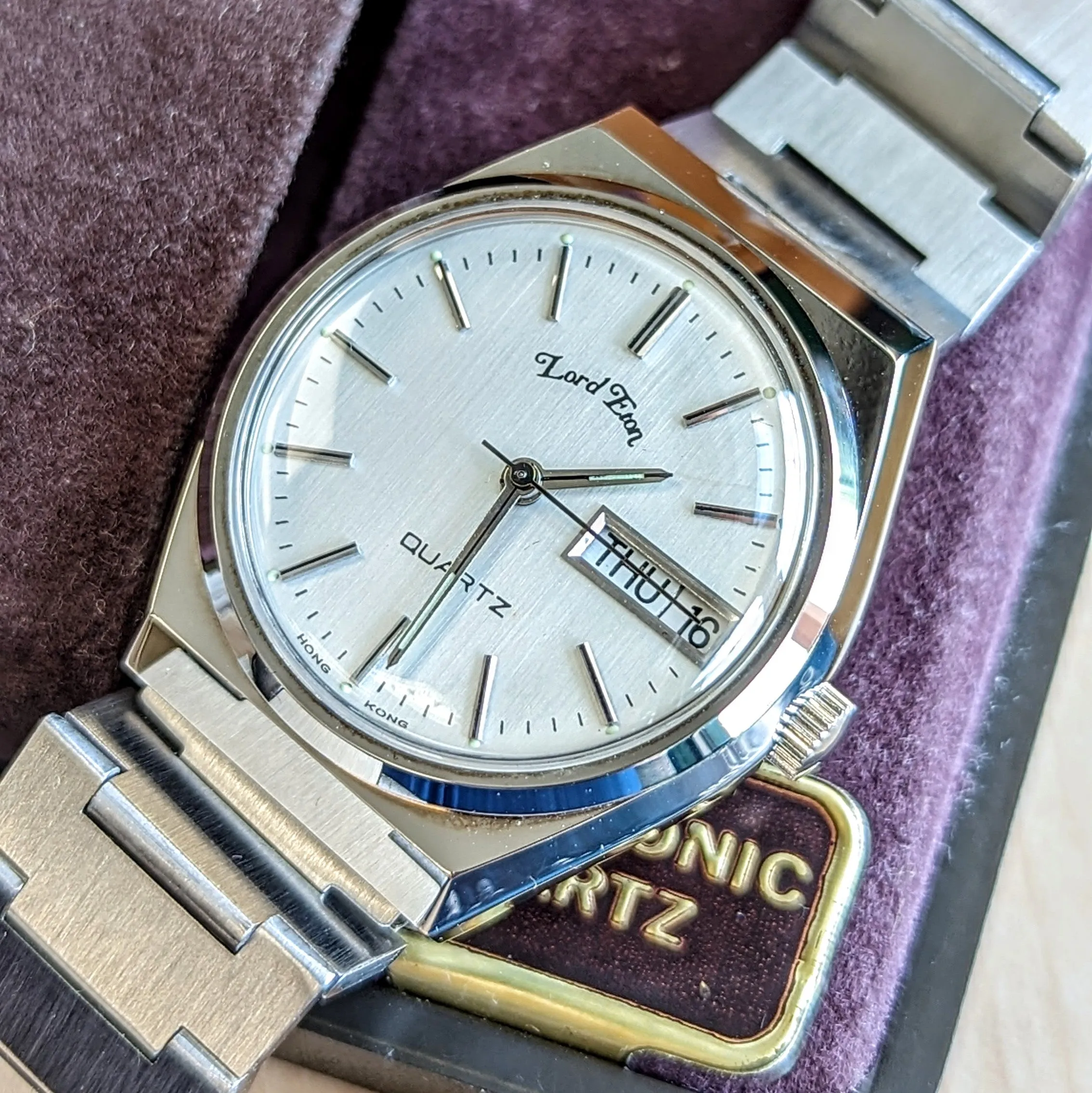 NOS LORD ETON Quartz Watch Day/Date "A Product of Phillips Time Corp." - ALL Original, Box & Papers