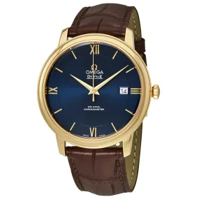 Omega De Ville Prestige Blue Dial Automatic Men's Leather Watch 424.53.40.20.03.002