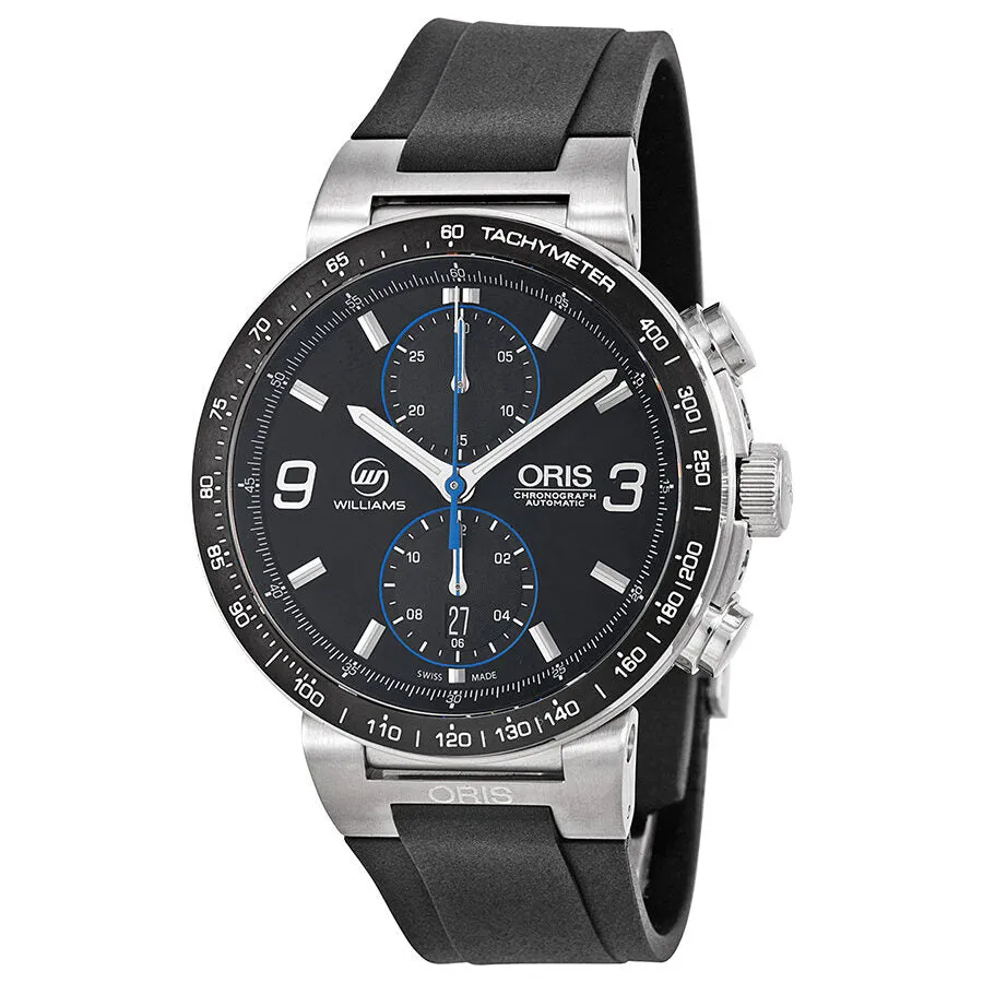 Oris Williams F1 Team Black Dial Rubber Strap Men's Watch 773-7685-4184RS