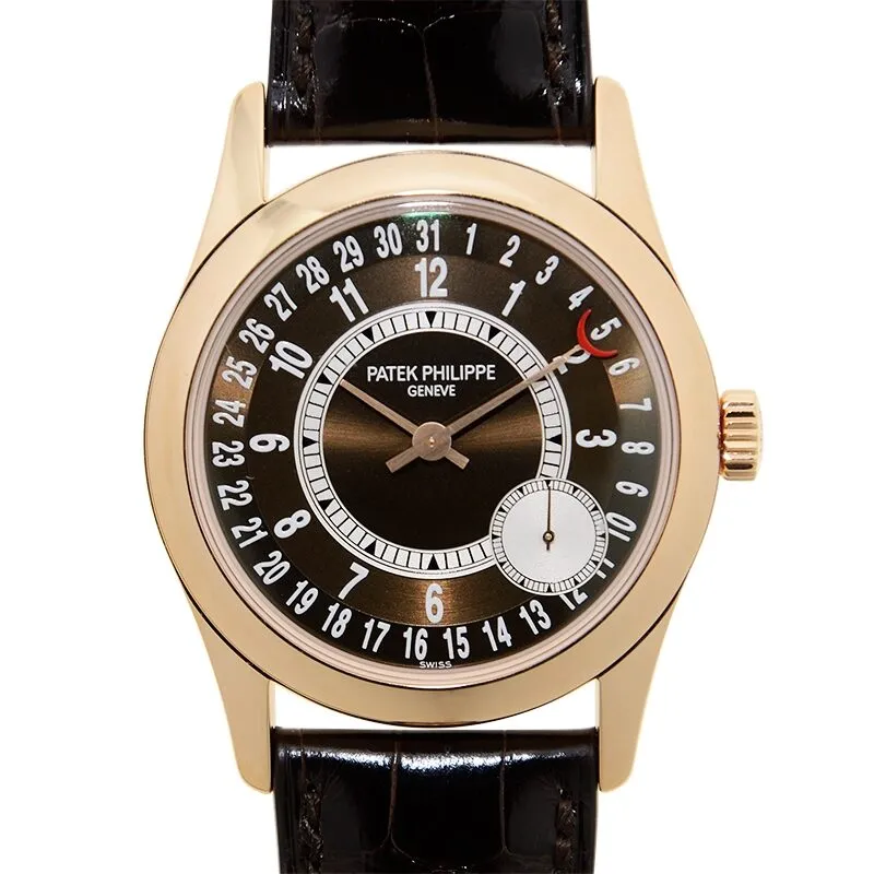 Patek Philippe Calatrava Brown Dial 18K Rose Gold Men's Watch 6000R-001