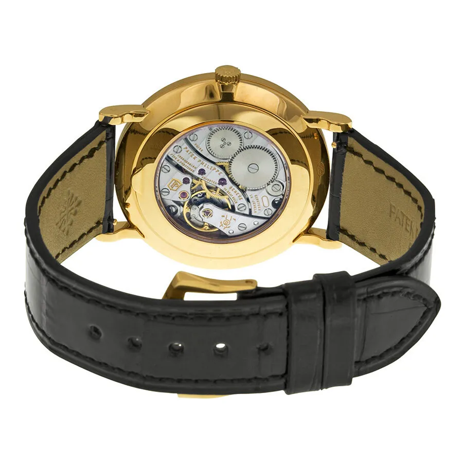 Patek Philippe Calatrava Mechanical Enamel Dial Leather Men's Watch 5116R-001