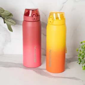 Quench Calm 750 ML Hot & Cold Thermos Water Bottle (Red & Yellow) - Set Of Two