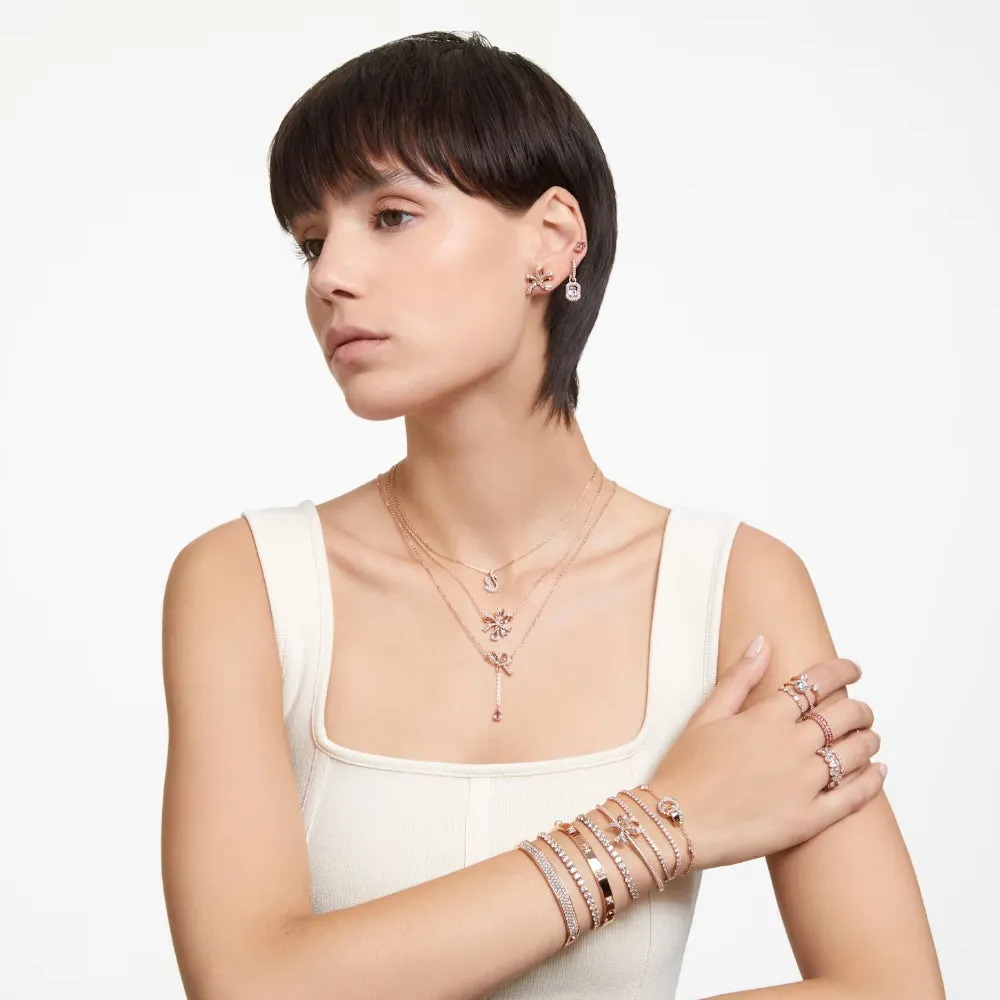 "Swarovski Dextera bangle Octagon shape, White, Rose gold-tone plated"