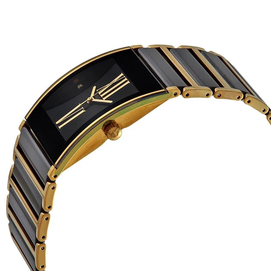 Rado Integral Black Dial Ladies Two Tone Watch R20787762