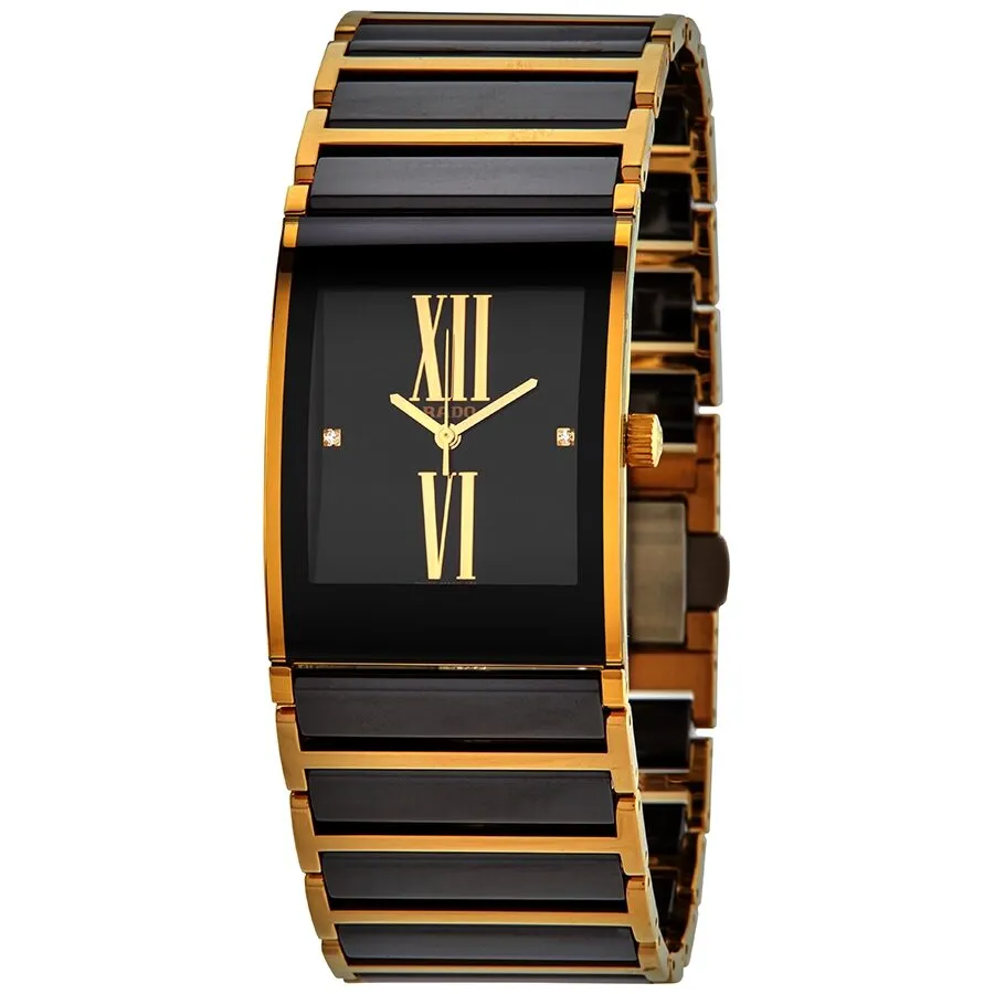 Rado Integral Black Dial Ladies Two Tone Watch R20787762