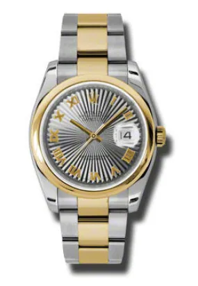 Rolex Datejust 36 Grey Dial Stainless Steel and 18K Yellow Gold Oyster Bracelet Automatic Men's Watch 116203GSBRO