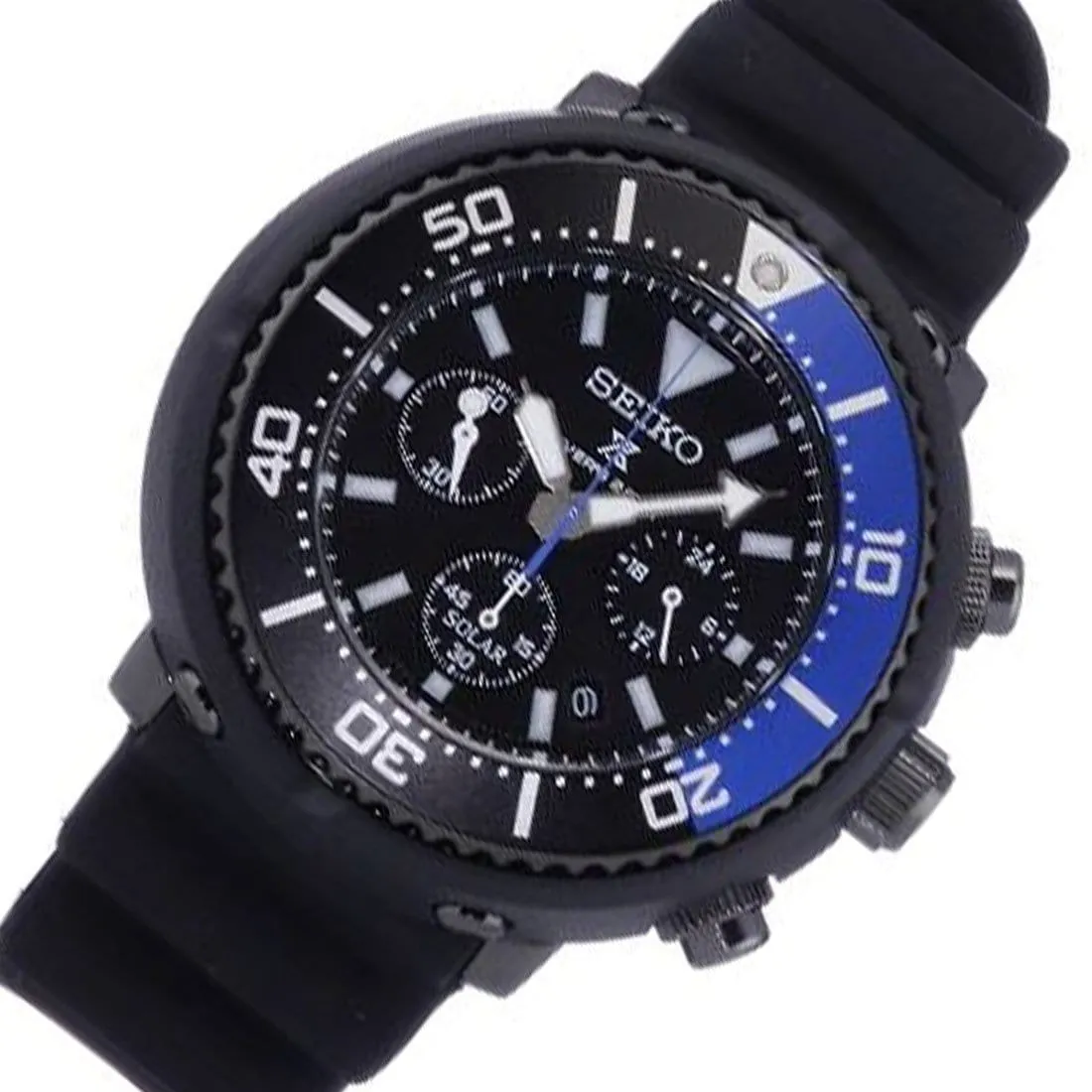 SBDL045 Seiko Prospex Solar 200M Chronograph Black Dial Mens Dive Watch