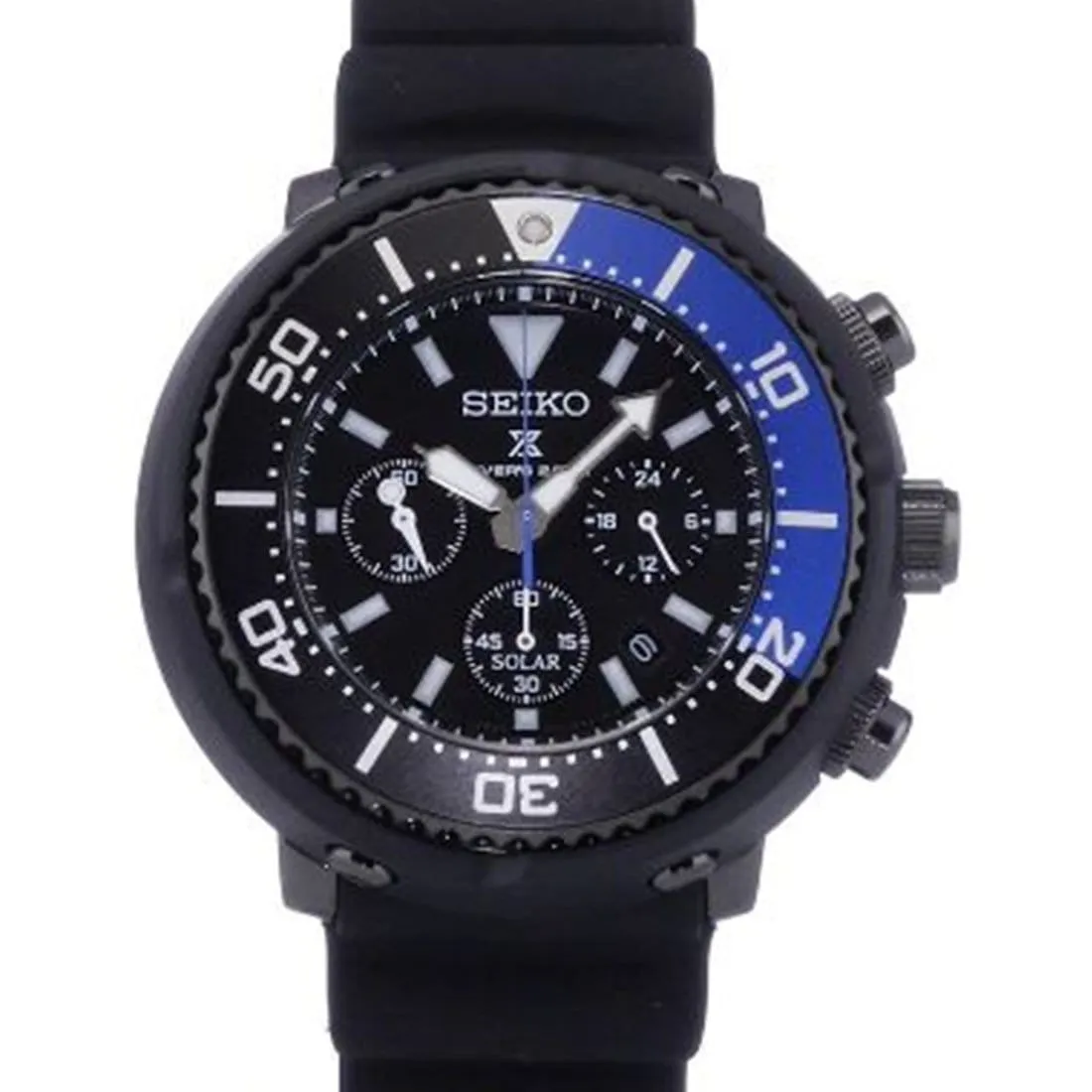 SBDL045 Seiko Prospex Solar 200M Chronograph Black Dial Mens Dive Watch