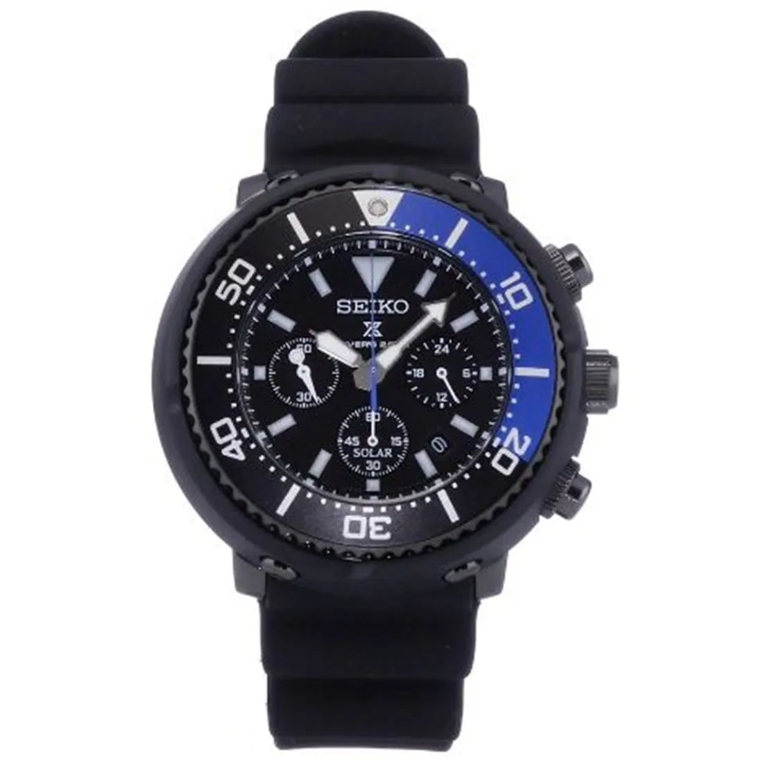 SBDL045 Seiko Prospex Solar 200M Chronograph Black Dial Mens Dive Watch