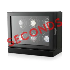 Seconds - Sydney Watch Winder Box for 6 Watches in Black (h)