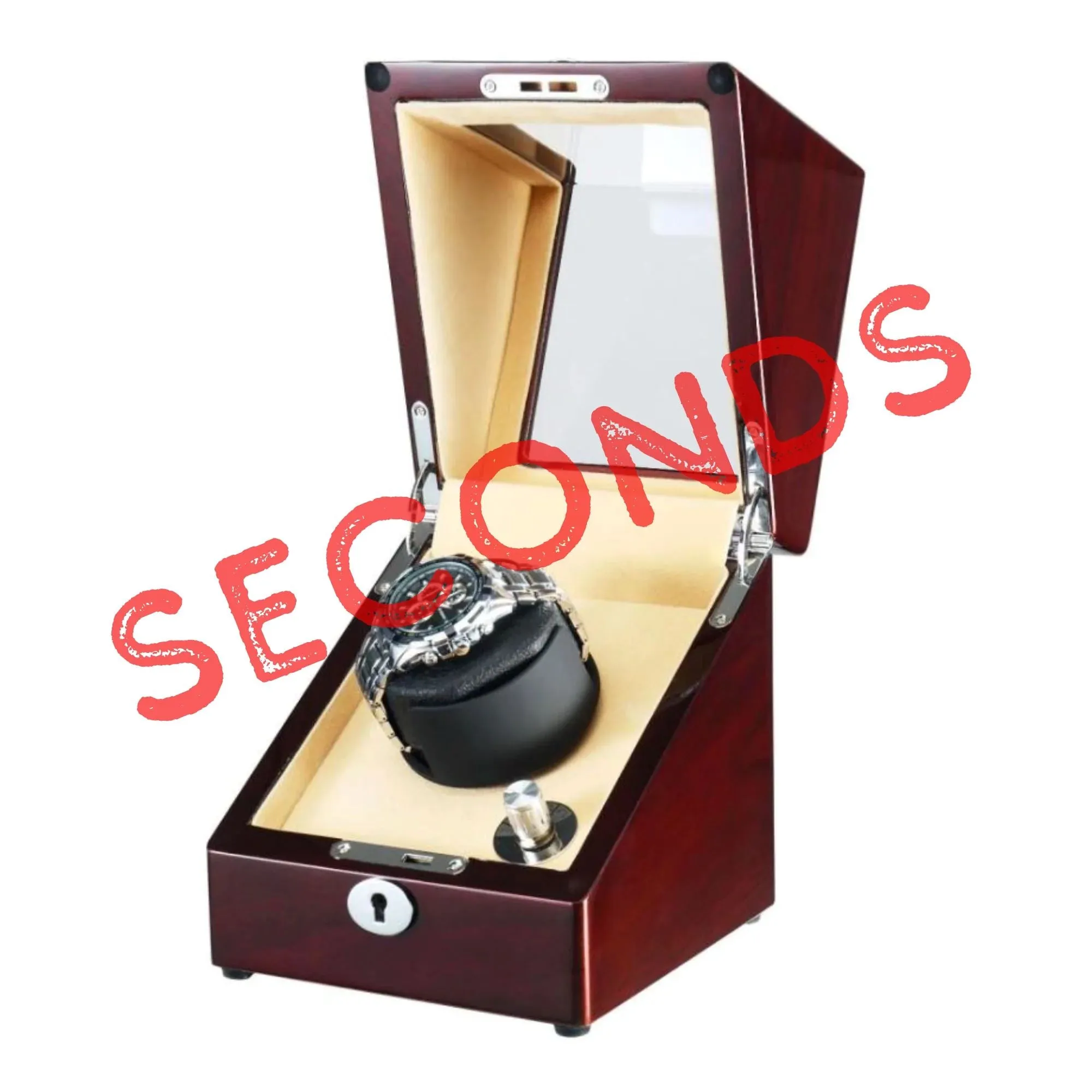 Seconds - Waratah Watch Winder Box for 1 Watch in Mahogany (l)