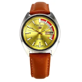 Seiko 5 Mechanical Automatic-6309A Golden Dial 17 Jewels Day Date Men's Wrist Watch